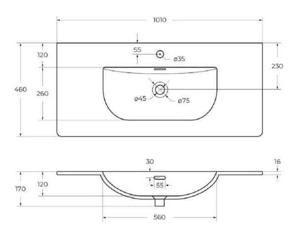 Раковина BelBagno Uno BB-8099-100